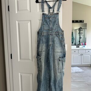 Aerie Blue Denim Overalls